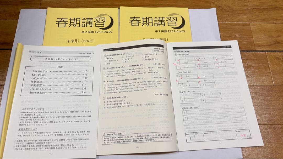 【SAPIX中学部】中２英語　MAIN SAPIX・春期講習・夏期講習・冬期講習