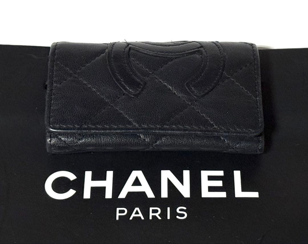 V字回復 ！CHANELシャネル☆6連キーケース ブラックピンク