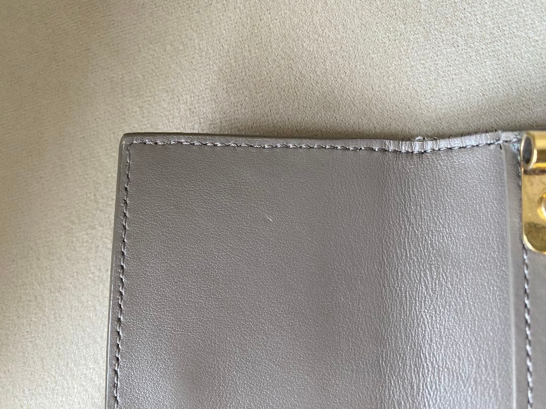 CELINE グレインドカーフスキン グレージュ 6連 キーケース ゴールド