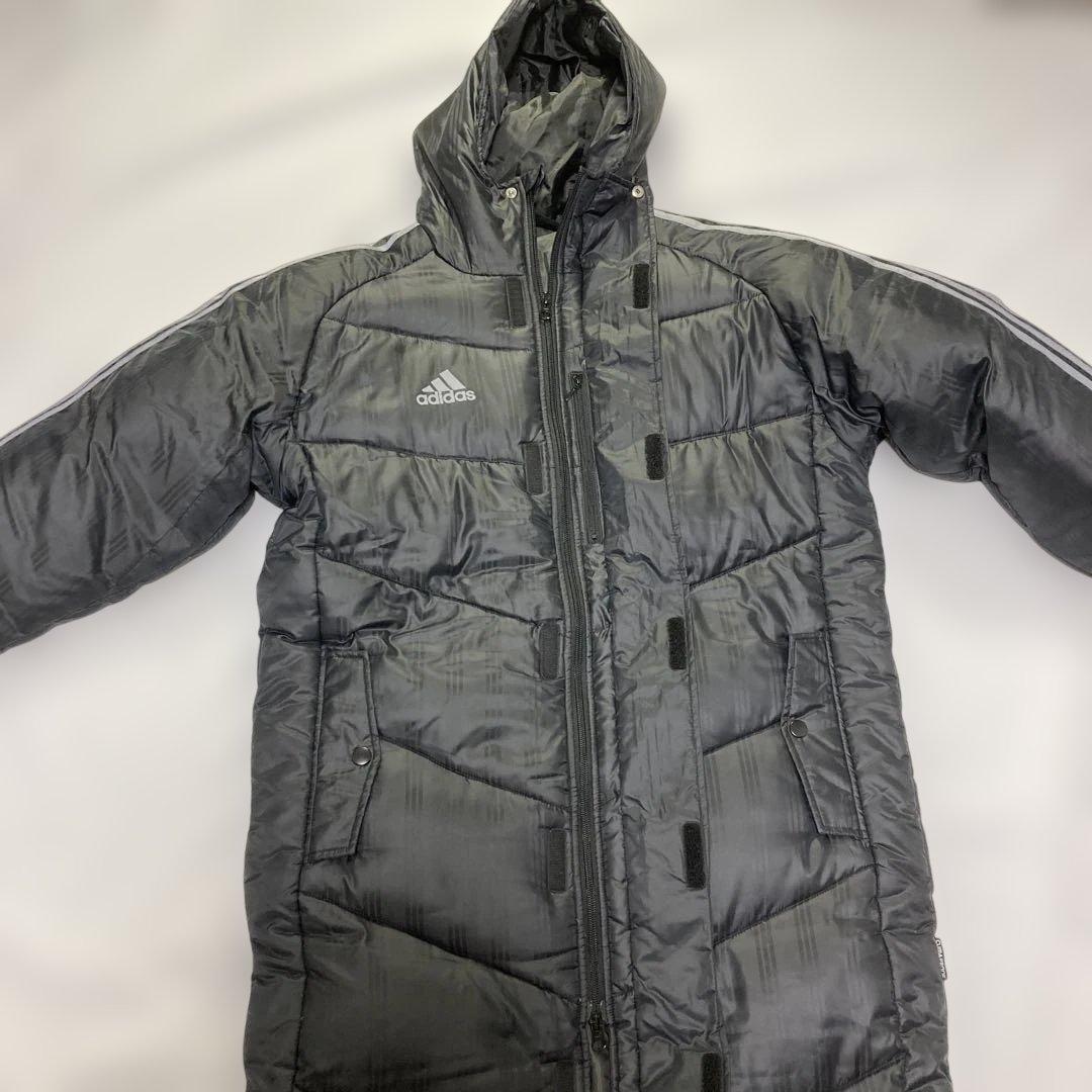 極美品 adidas ダウンベンチコート 防寒着 サッカー スポーツ M相当