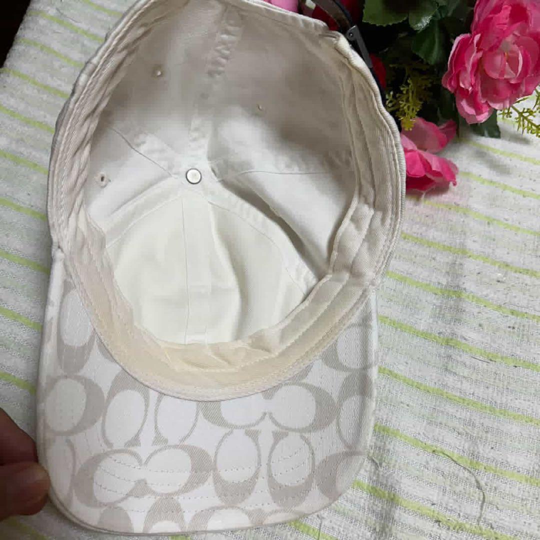 COACH コーチ シグネチャー キャップ 帽子 ホワイト系