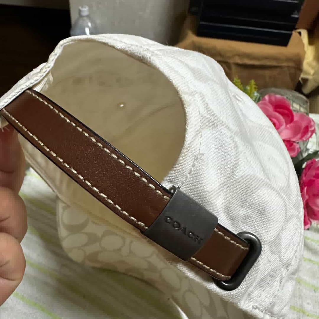 COACH コーチ シグネチャー キャップ 帽子 ホワイト系
