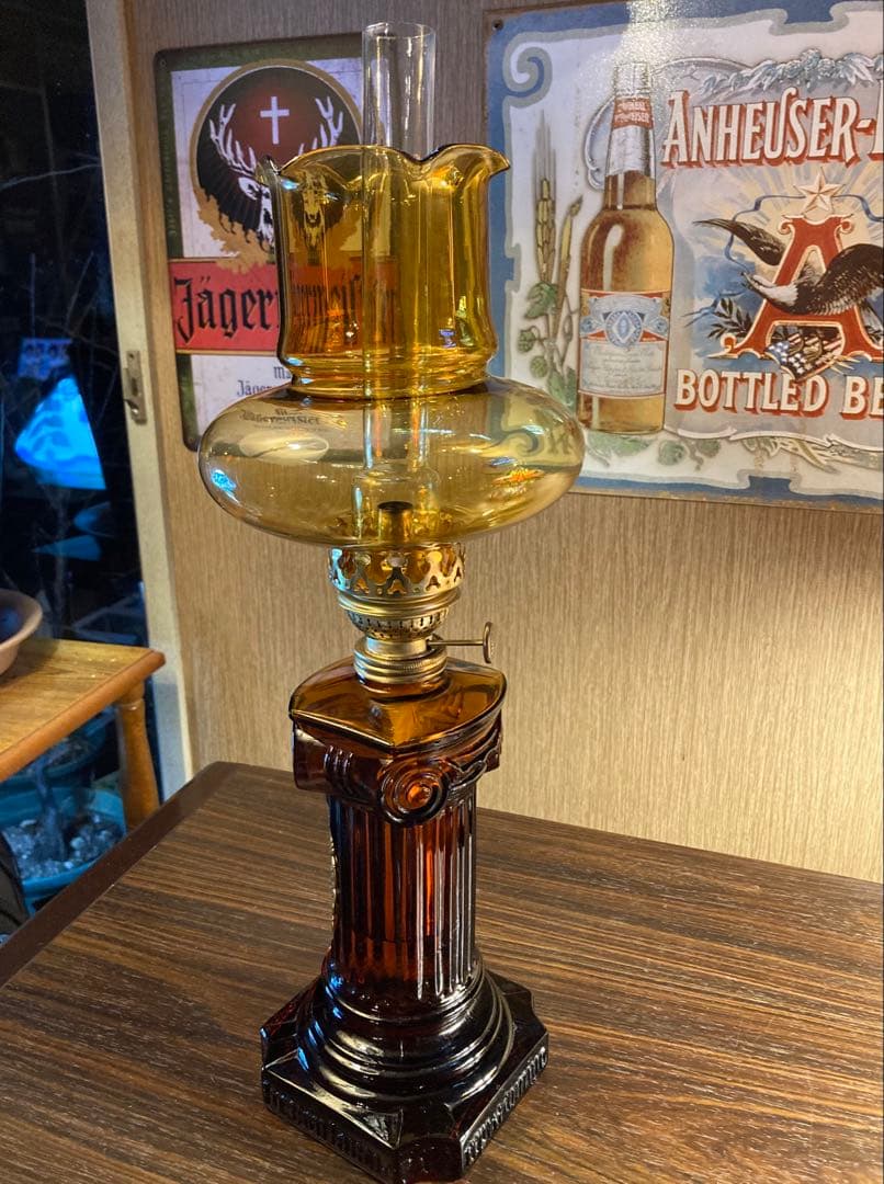 アンティーク ガラス ランプ ヴィンテージ ライト レトロ 雑貨 置物 オブジェ