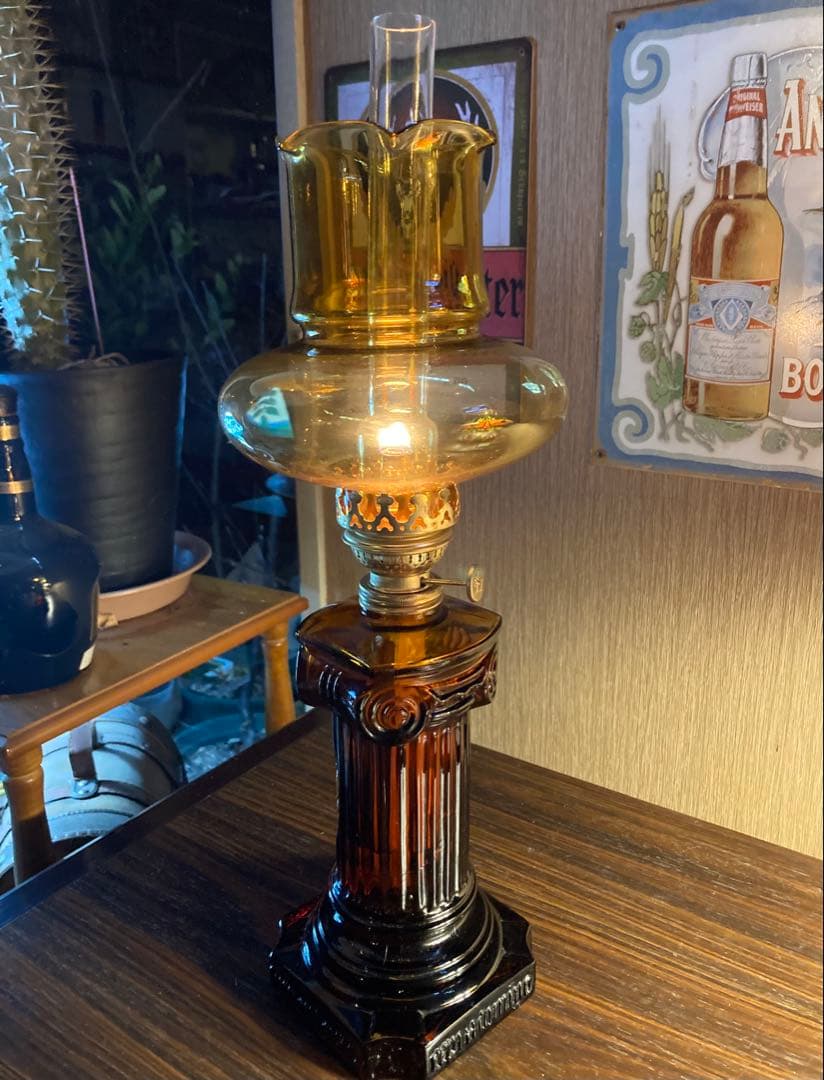 アンティーク ガラス ランプ ヴィンテージ ライト レトロ 雑貨 置物 オブジェ