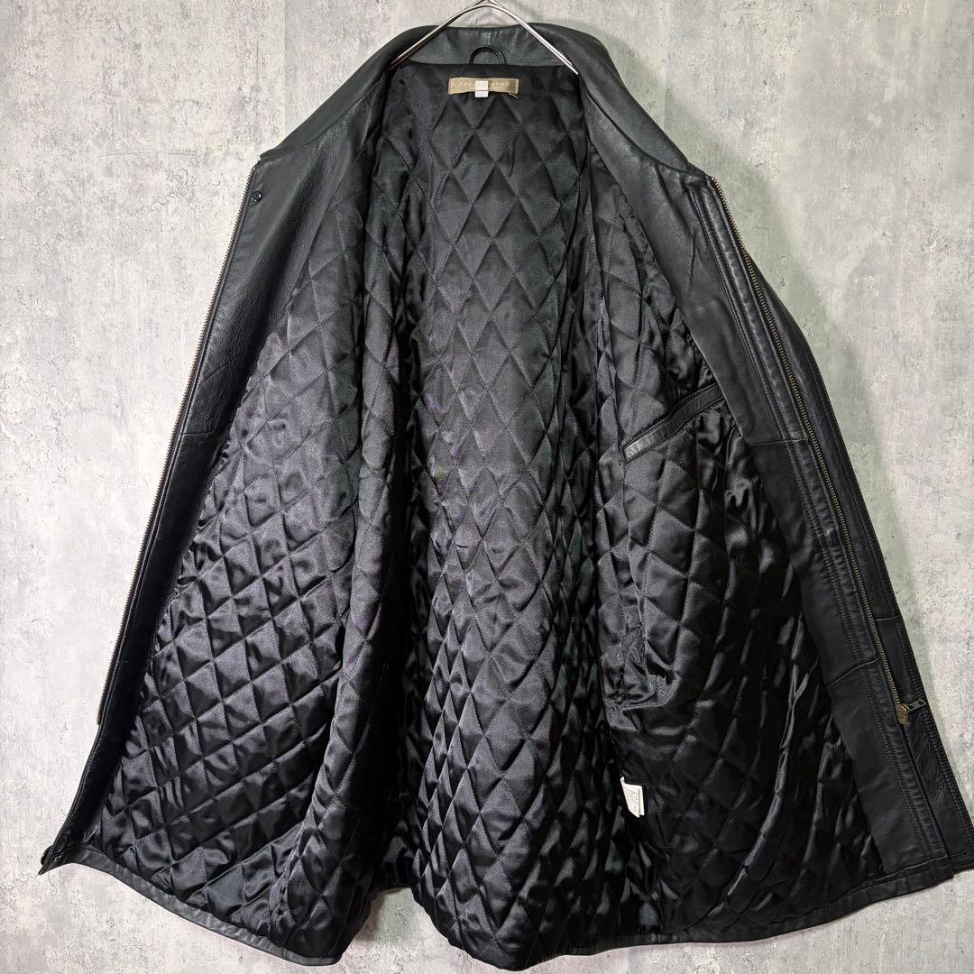 希少 ３L 羊革 レザー カーコート 本革 黒 大きいサイズ 肩パッドなし