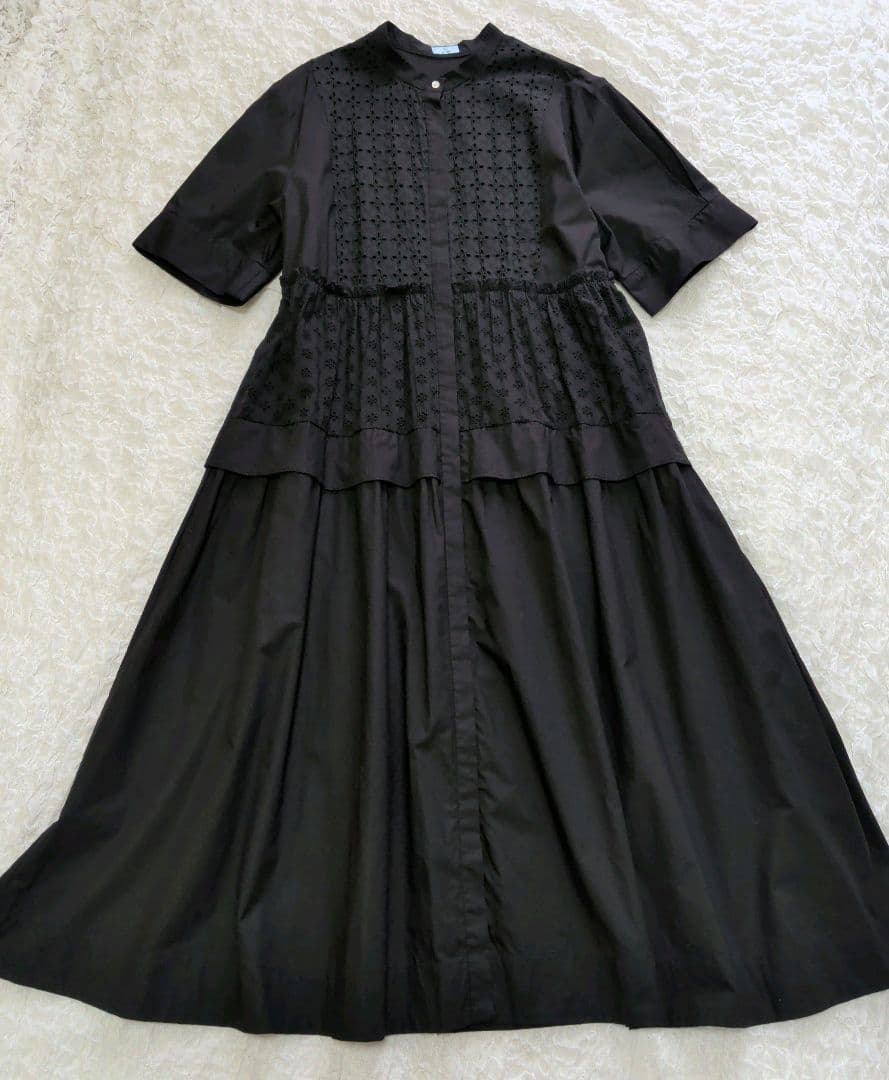 組曲 エンブロイダリーレースシャーティングワンピース 4L 大きいサイズ 17号