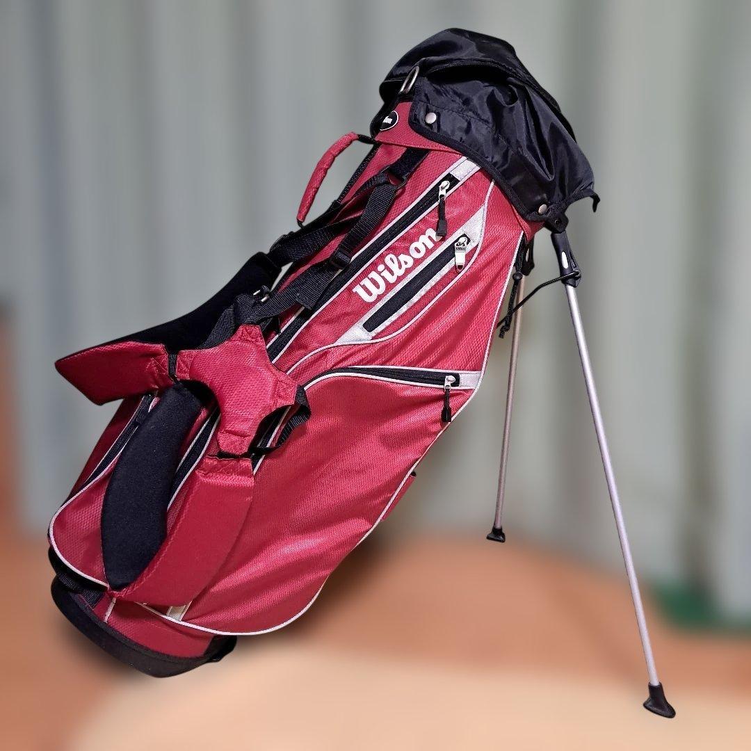 ウィルソンキャディバッグスタンド式。フード付き。極美品。9インチ。