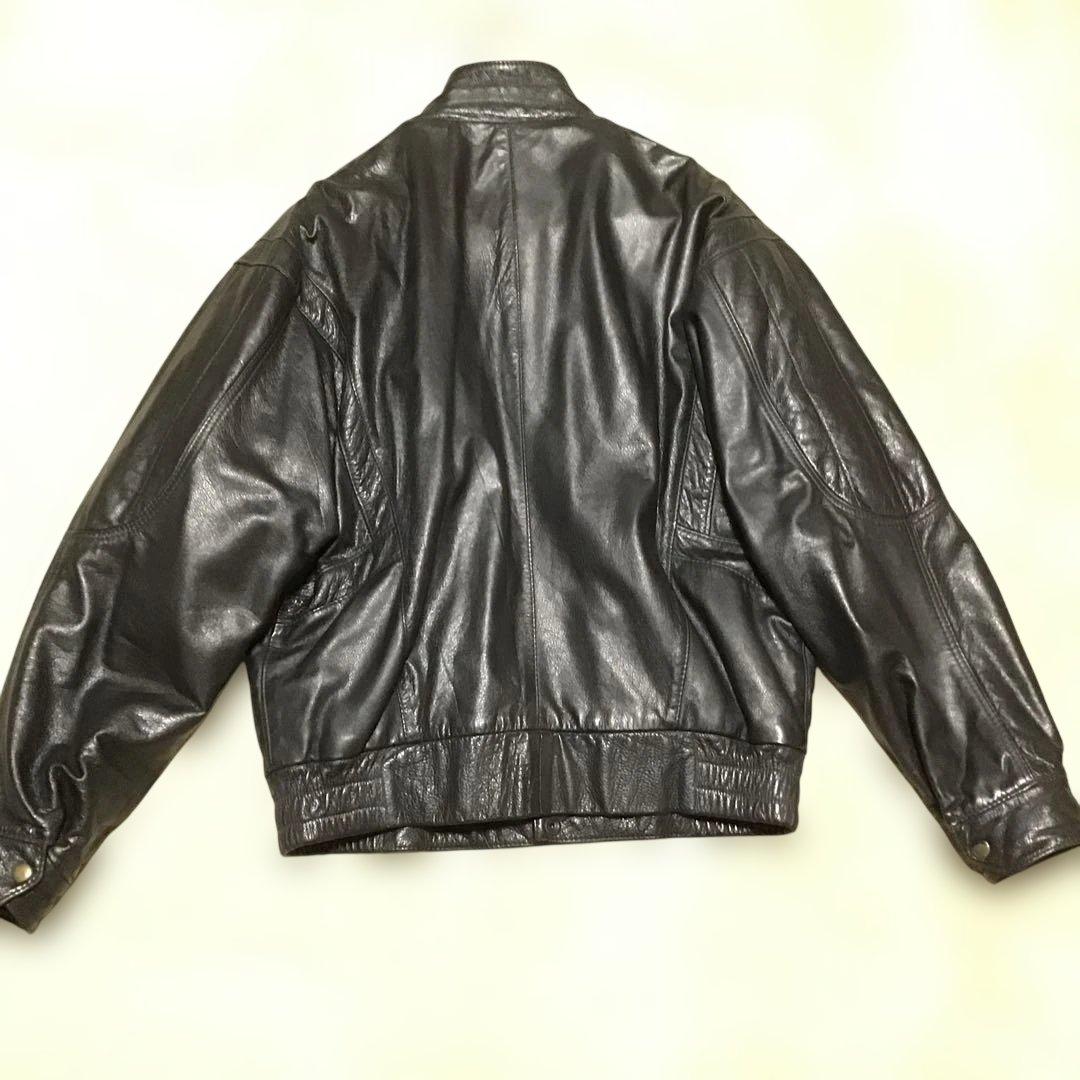 鹿皮　本革　オールブラックス　レザージャケット　黒　本革　ヴィンテージ　革ジャン