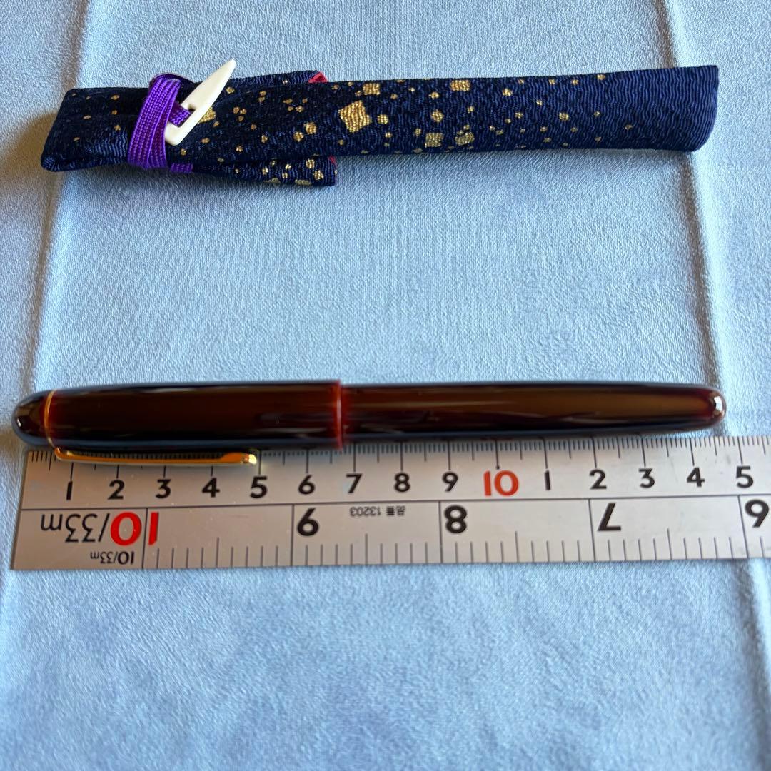 ご*お様 中屋万年筆 万年筆 ライター ポータブル 赤溜　収納袋付き