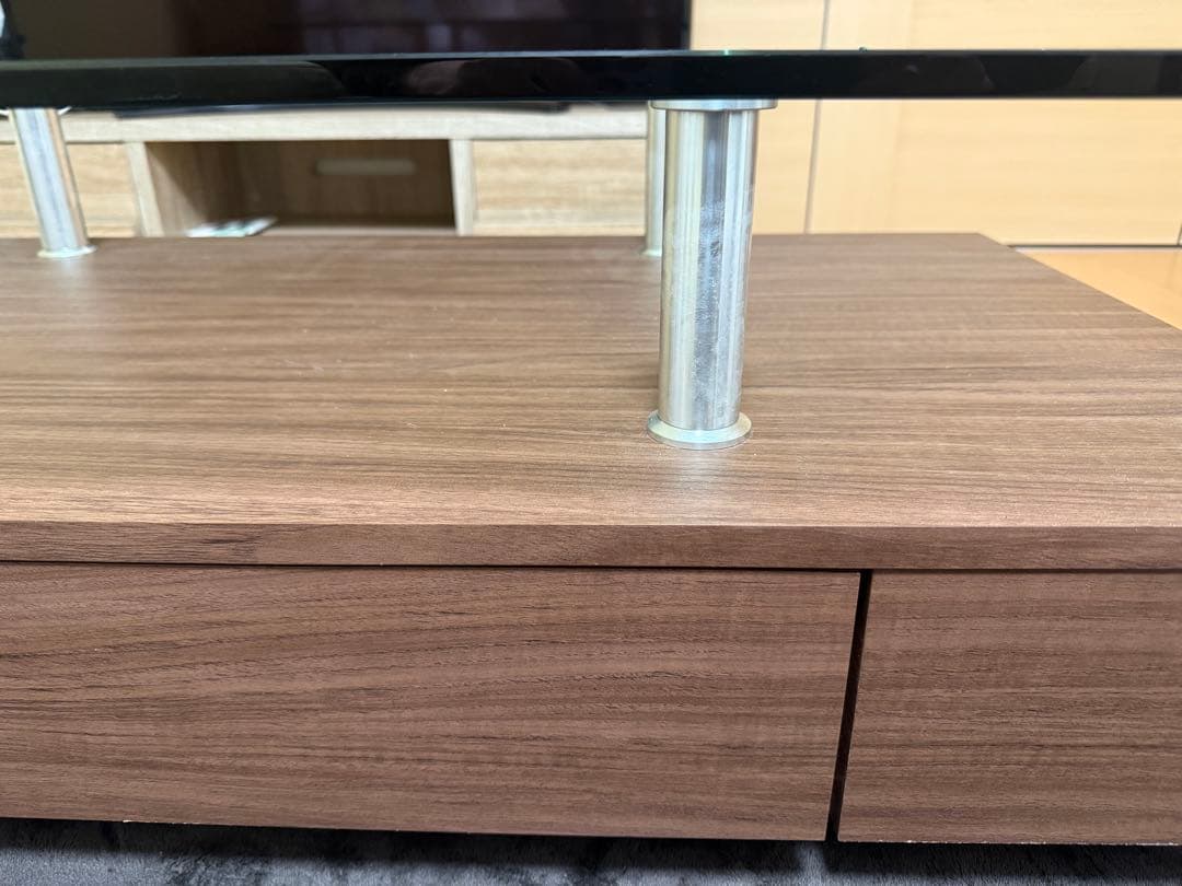 ニトリ　センターテーブル　ローテーブル　ガラス　120cm