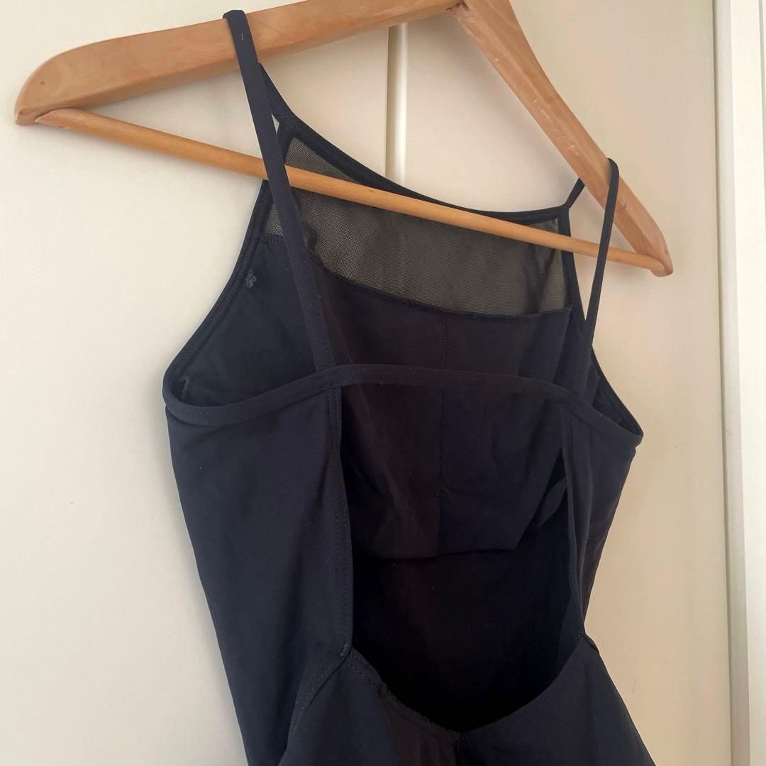 【美品】チャコットFREEDブラックメッシュ キャミソールレオタード Mサイズ