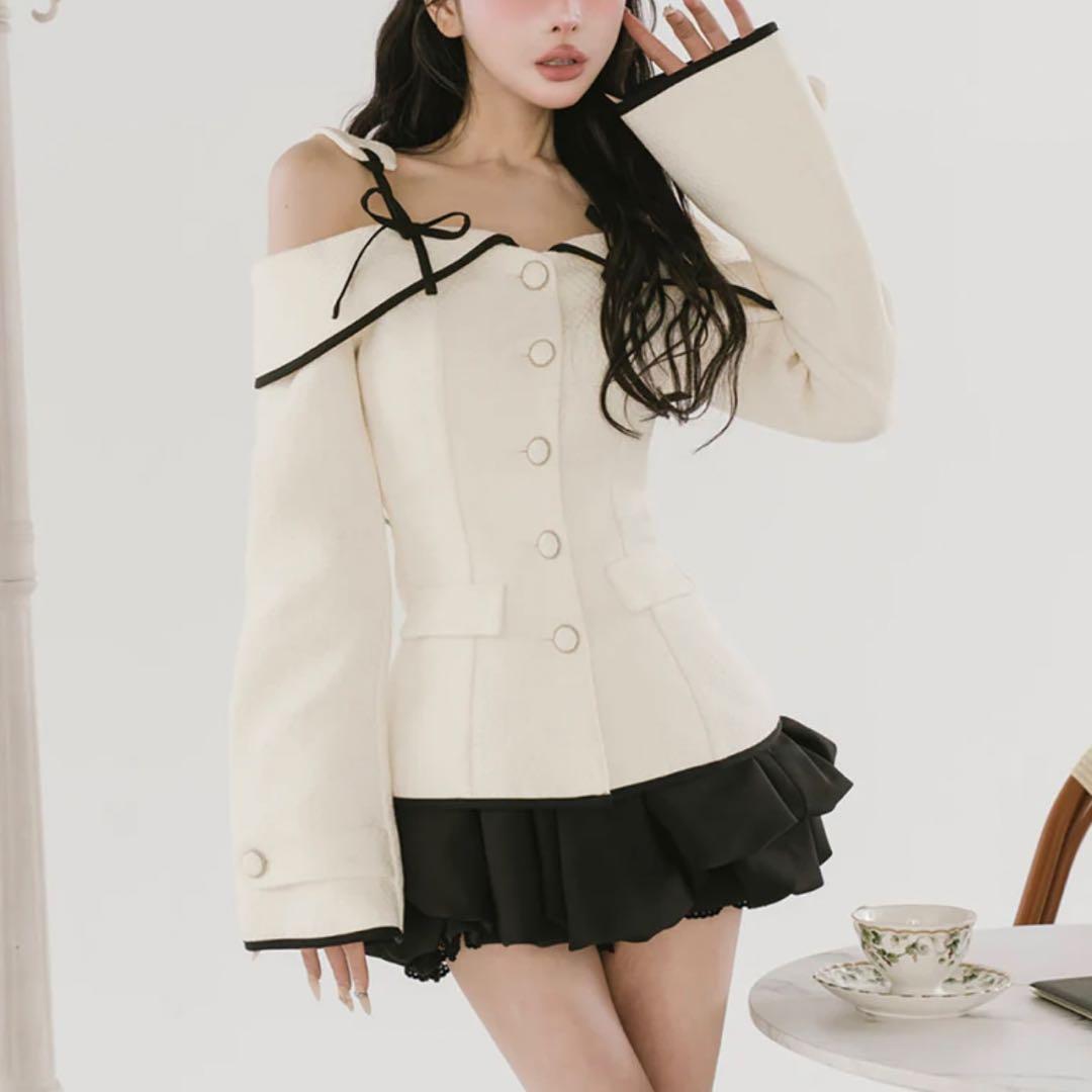 Darich ダーリッチ ボンディングツイードオフショルチュニック Sサイズ