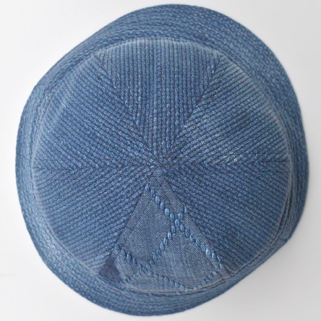 一点物　KENDO 剣道着　セーラーハット　小さい 藍染　刺し子 バケットハット