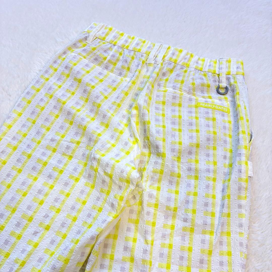 美品 PEARLY GATESストレッチ サッカーギンガムパンツ 25春夏