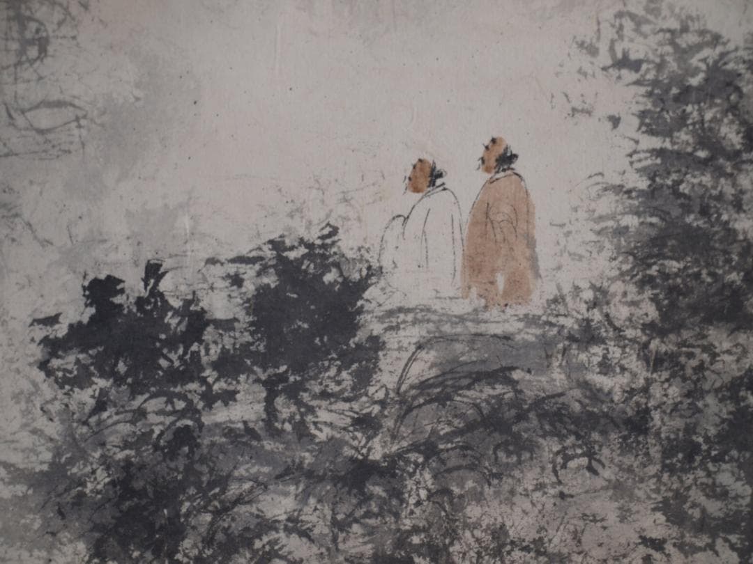 骨董市仕入れ品　中国近時代の掛軸　人物図　肉筆保証 DE404A7-3