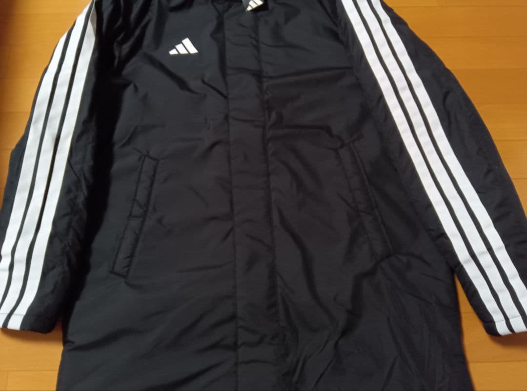 新品adidasアディダスボアキルティングベンチコートL黒ブラック