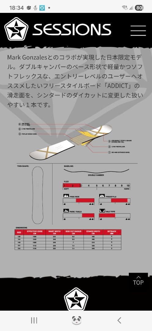 スノーボード　セッションズ　144cm　グラトリ　メンズ　レディース