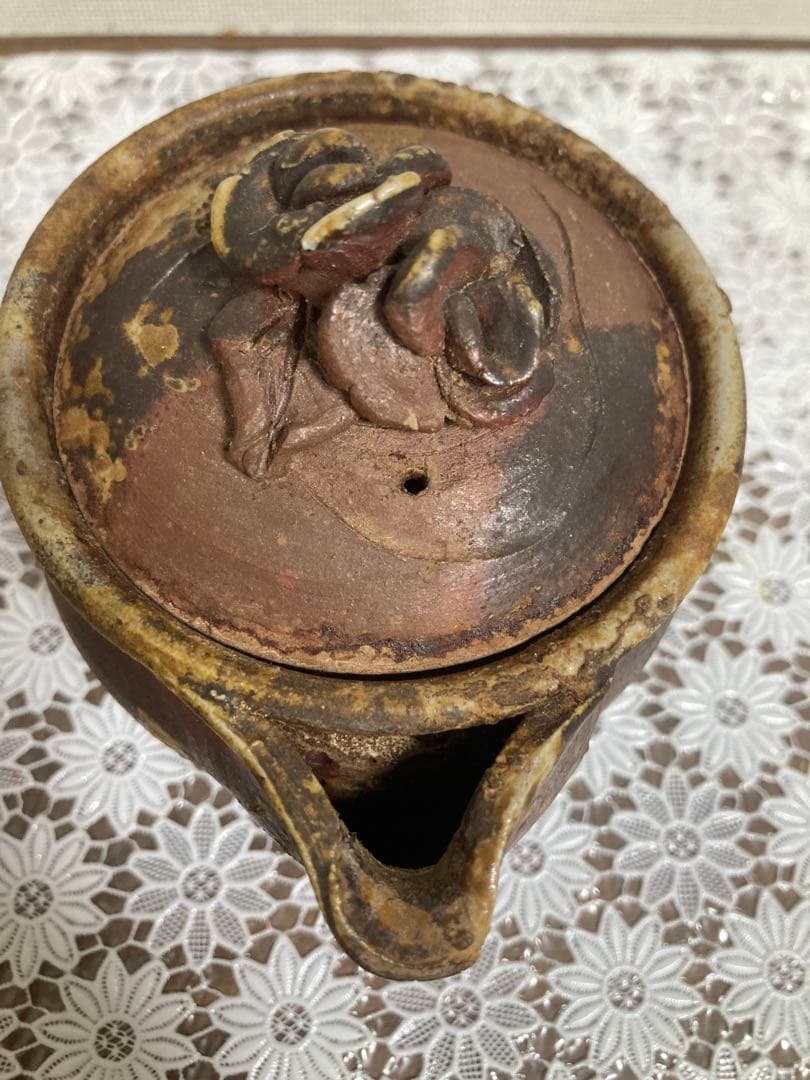 あ*い様 備前焼　奥本健一 宝瓶 牡丹摘宝瓶　茶道具