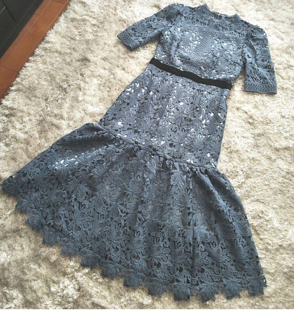 セルフォード ケミカルフラワーレースワンピース ドレス 36