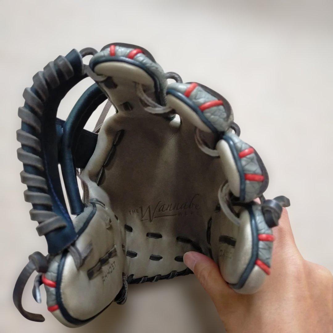 Wilson WannaBe HERO 軟式グローブ グレー/レッドD5 内野手