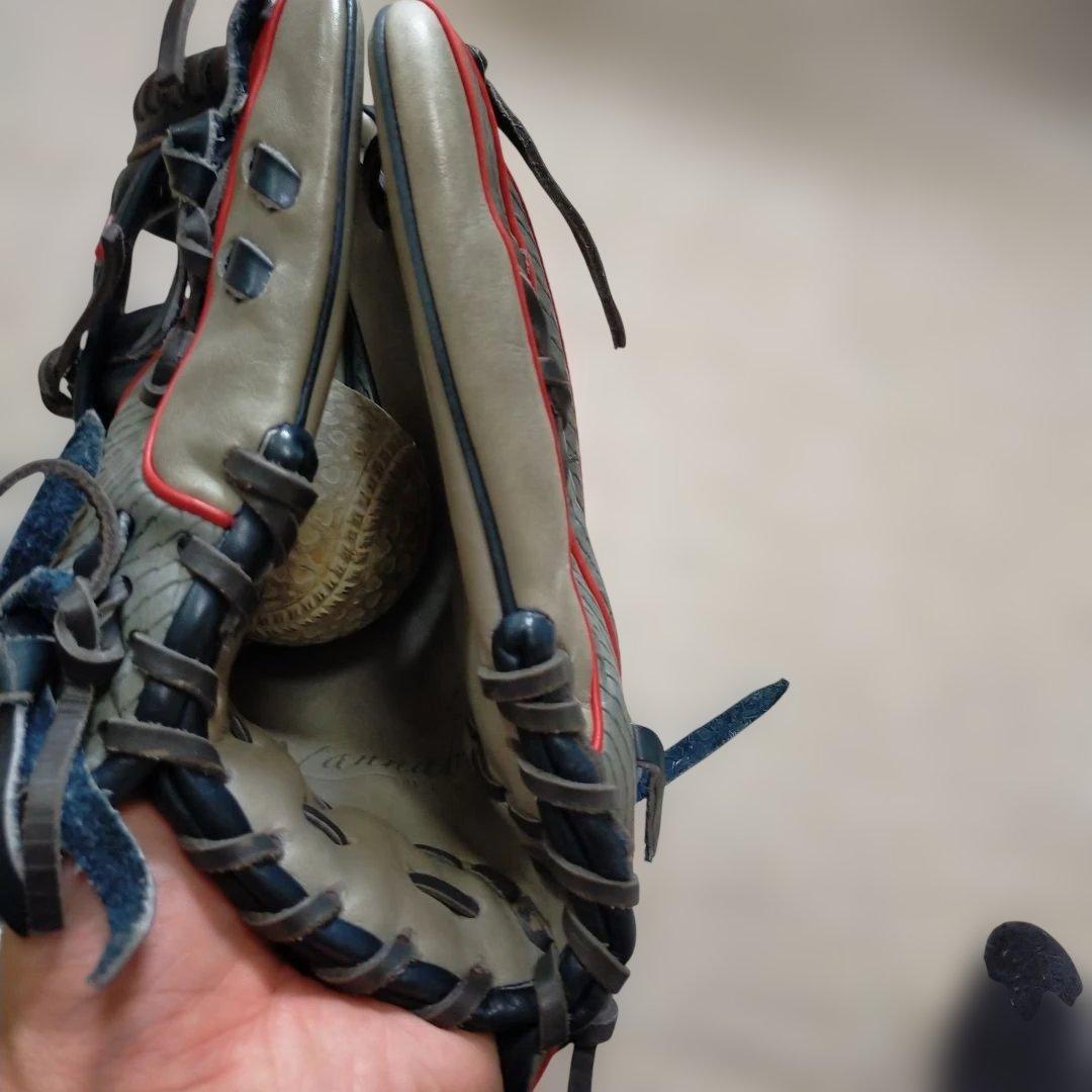 Wilson WannaBe HERO 軟式グローブ グレー/レッドD5 内野手