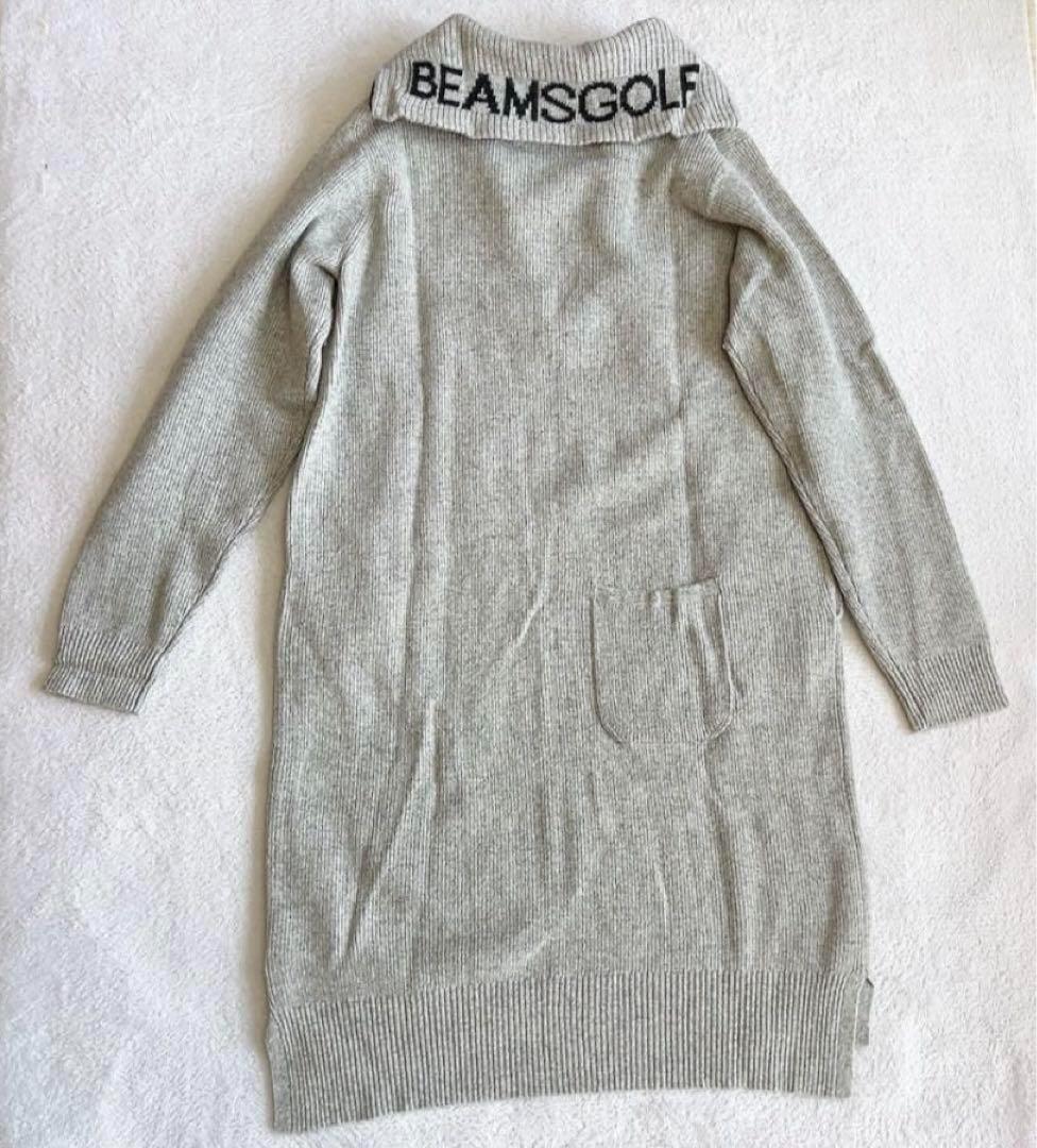 極美品　近年モデル　ビームスゴルフ　ニットワンピース　ウール　リブ　ロング