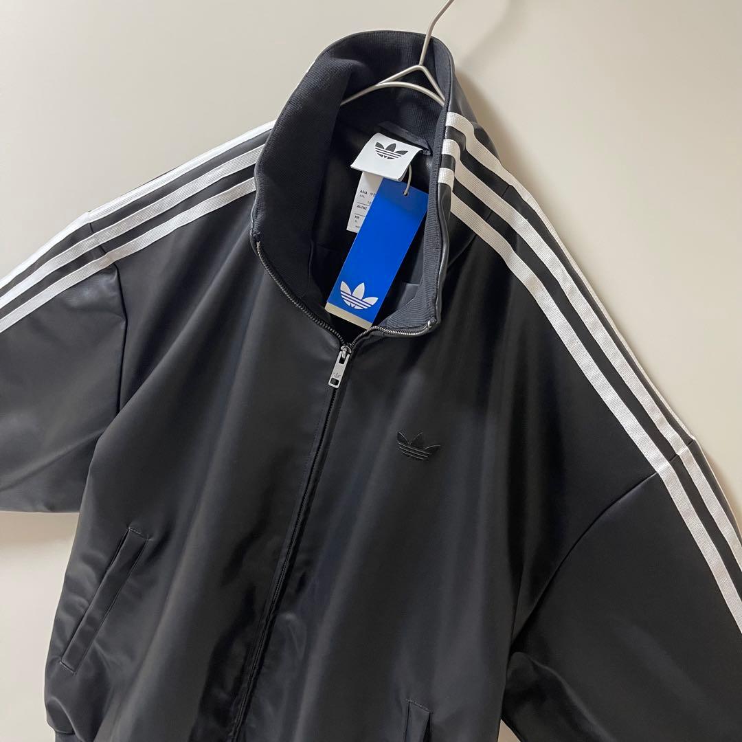 新品2XL】窪塚洋介 アディダス フェイクレザージャケットトップ プレザー3S黒