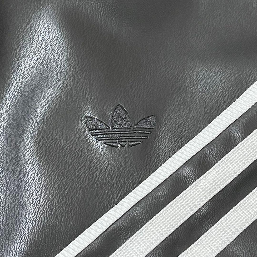 新品2XL】窪塚洋介 アディダス フェイクレザージャケットトップ プレザー3S黒