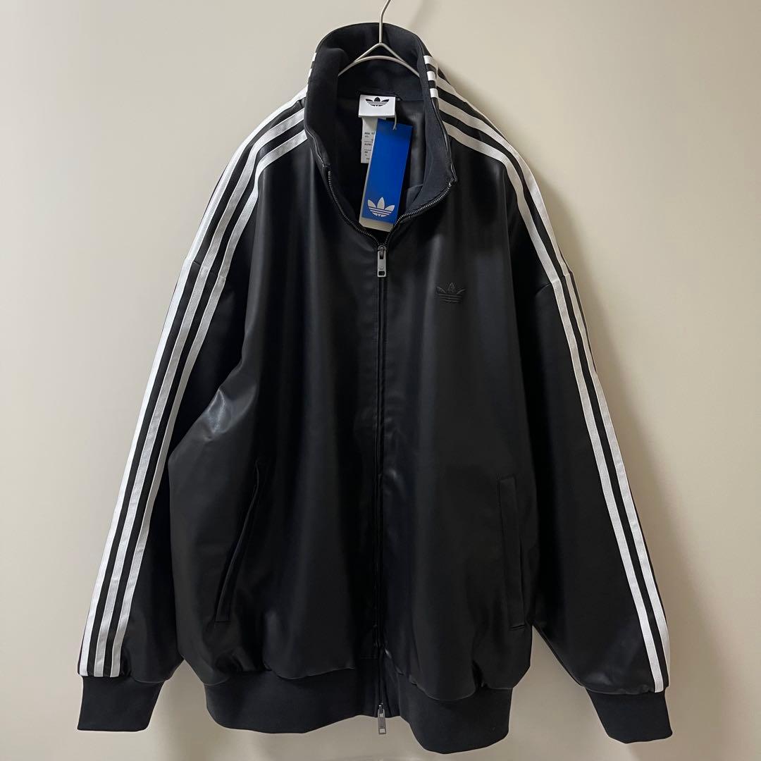 新品2XL】窪塚洋介 アディダス フェイクレザージャケットトップ プレザー3S黒