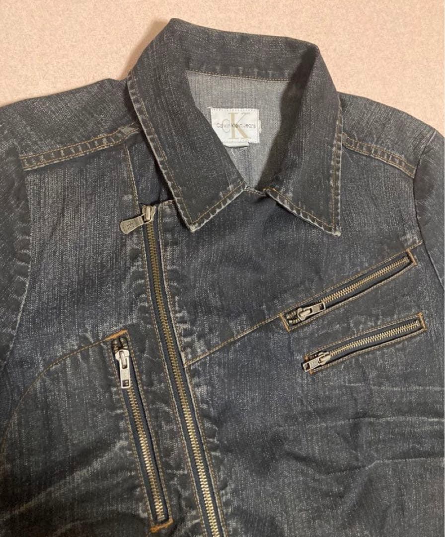 joker 90s カルバンクライン デニム ダブルライダースジャケット
