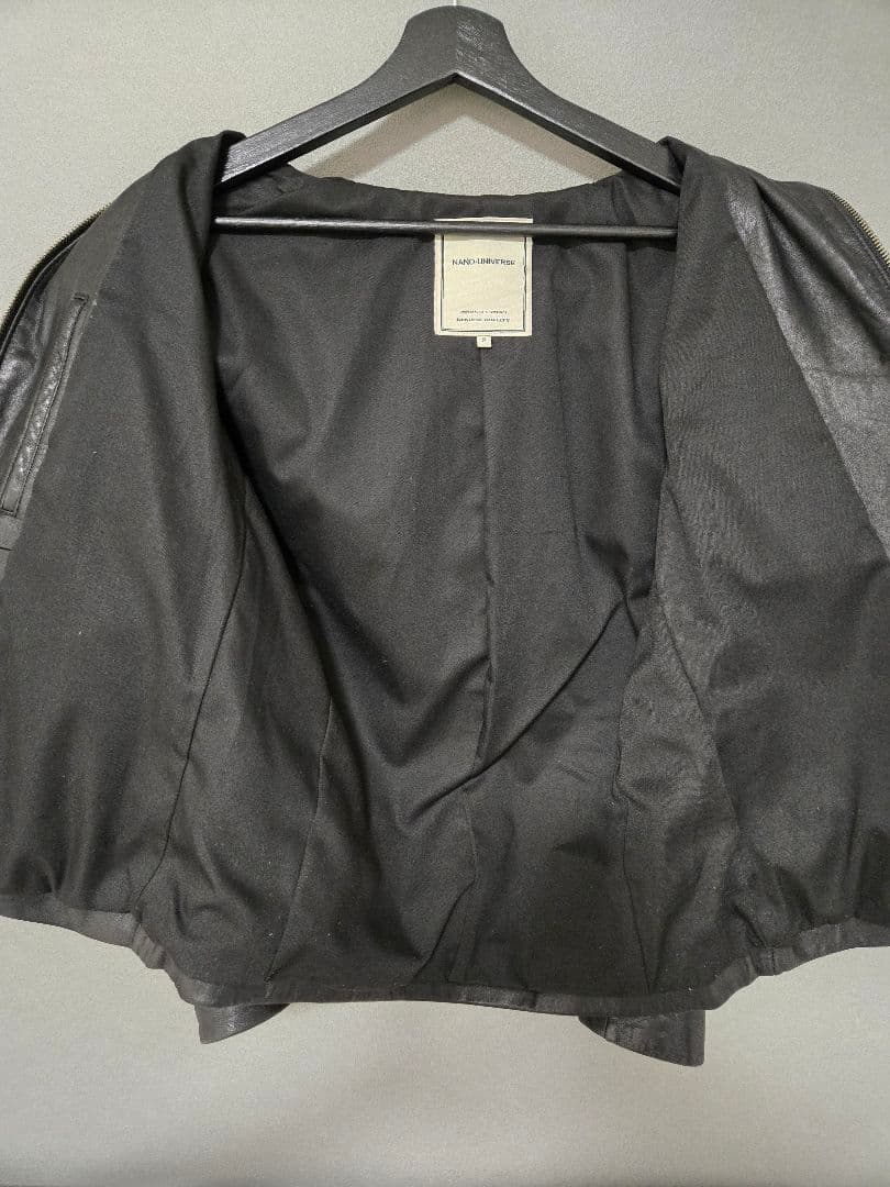レアnano・universe馬革ホースレザージャケット シングルライダースS