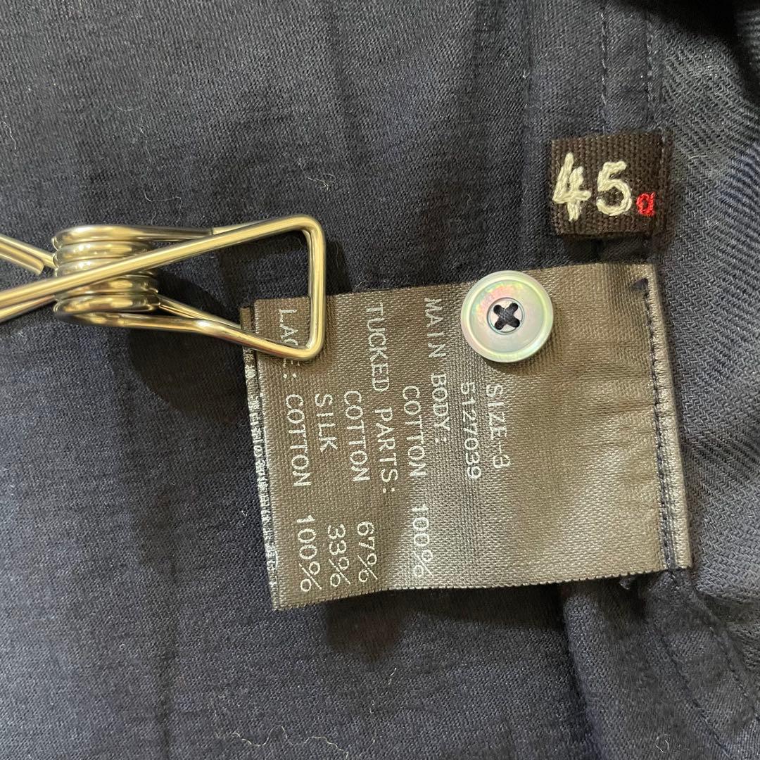 6351 45R 長袖フロントレースブラウス　カディシルクガーゼ×天竺Tシャツ