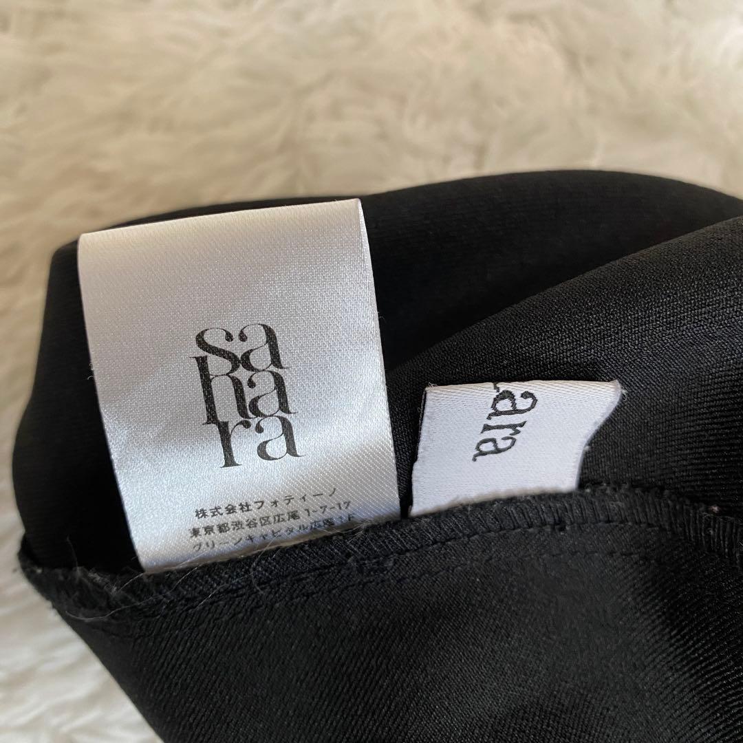 MARTE sahara サハラ　クロスネックジャガードドレス　ワンピース　黒