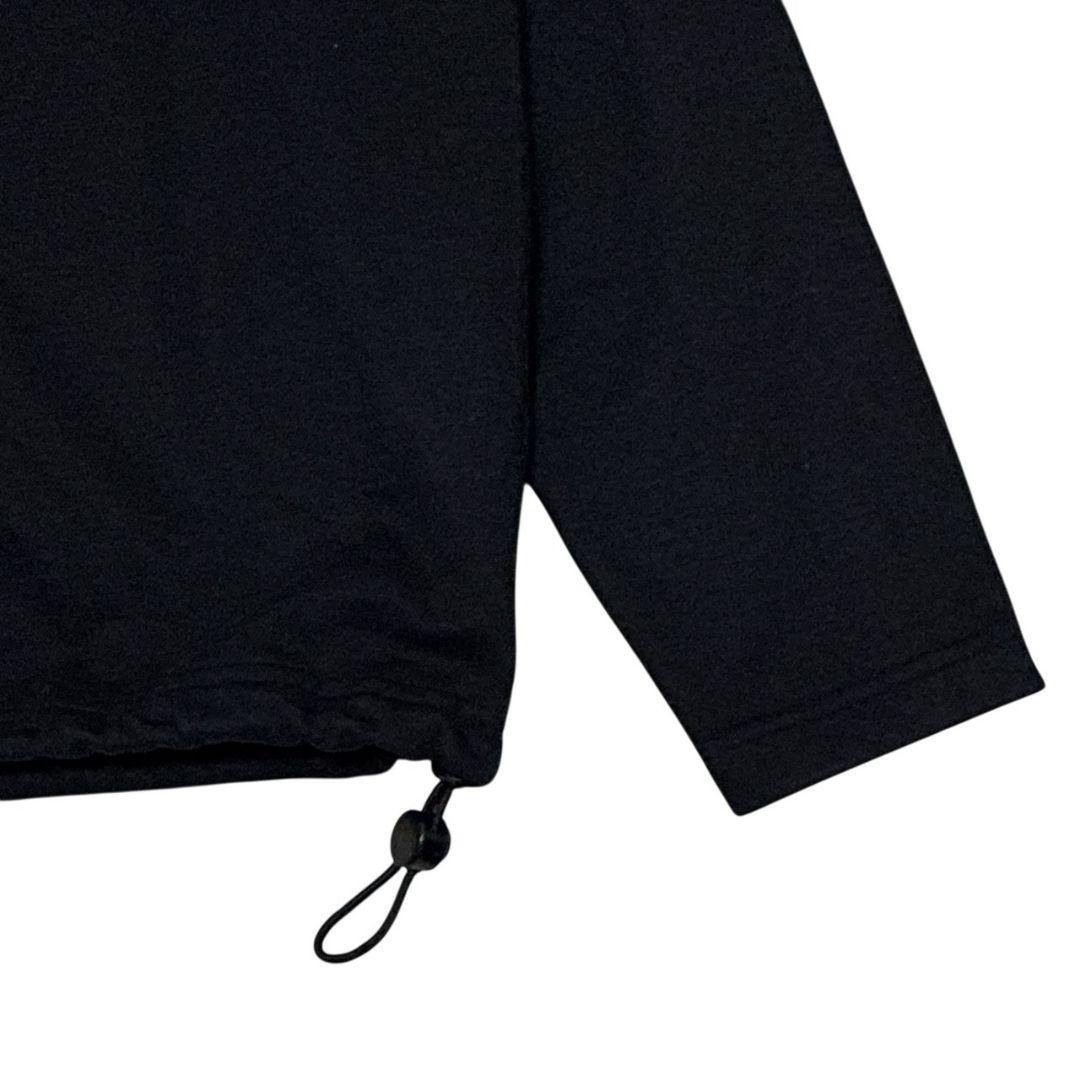 美品✨バーバリーロンドン パーカー ノヴァチェック ハーフジップ 刺繍ロゴ 黒