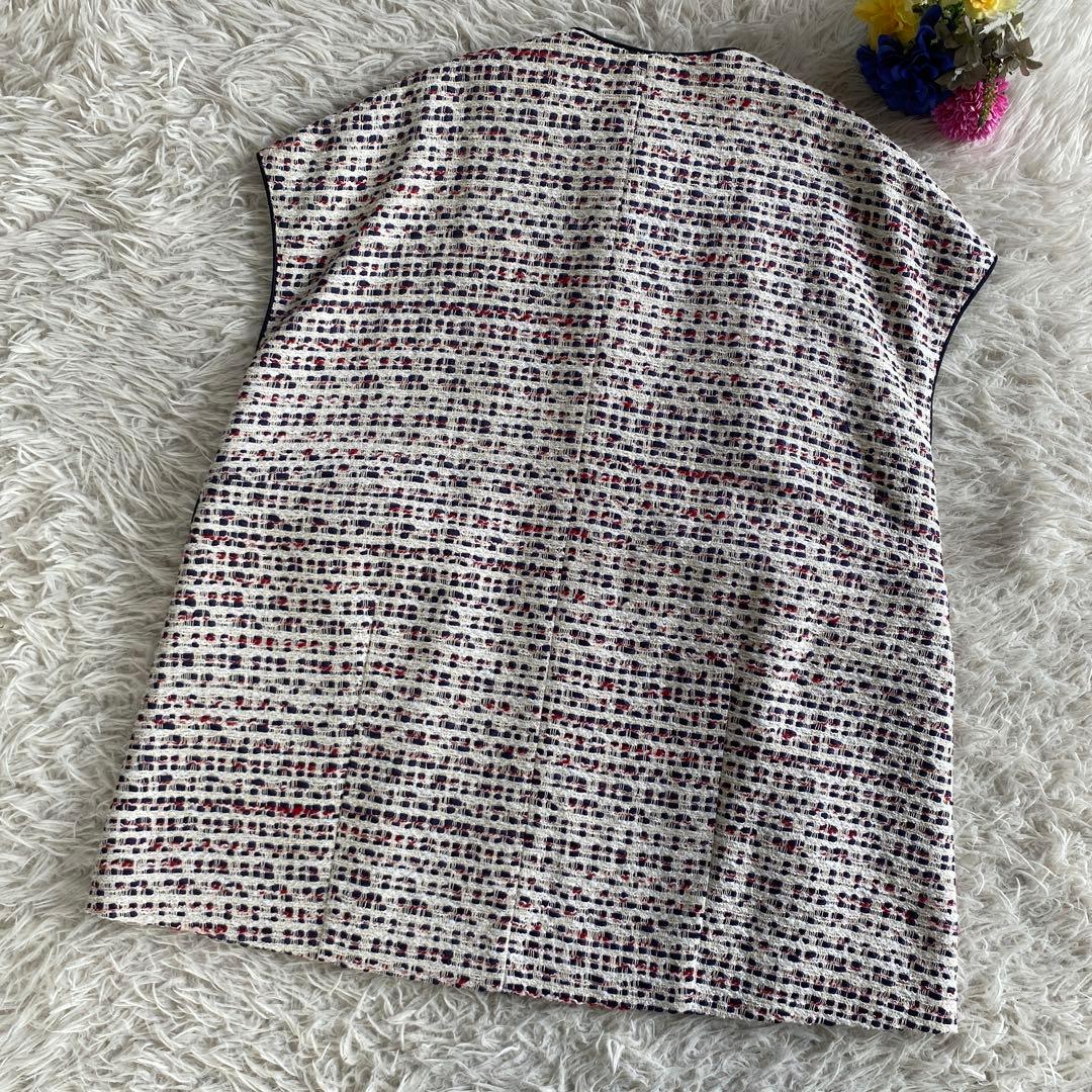 TOMORROWLAND トリコロールファンシーボーダー コードパイピングジレ