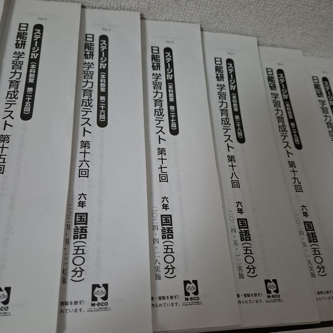 日能研　6年生　2024年度　学習力育成テスト　合格力育成テスト　【難関】