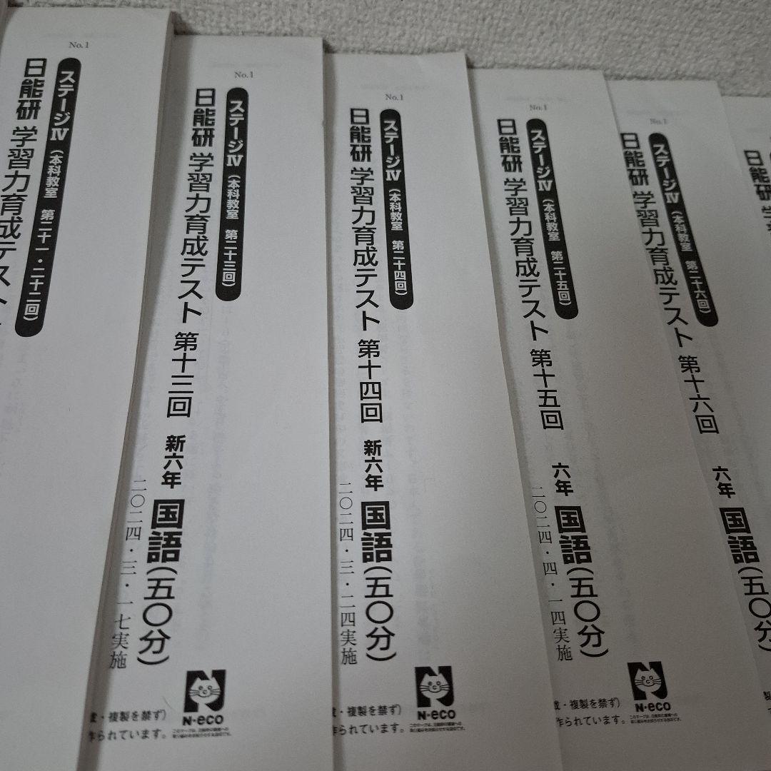 日能研　6年生　2024年度　学習力育成テスト　合格力育成テスト　【難関】
