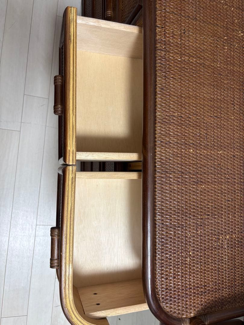 昭和レトロ ラタンチェスト サイドボード サイドチェスト 4段10杯 古家具