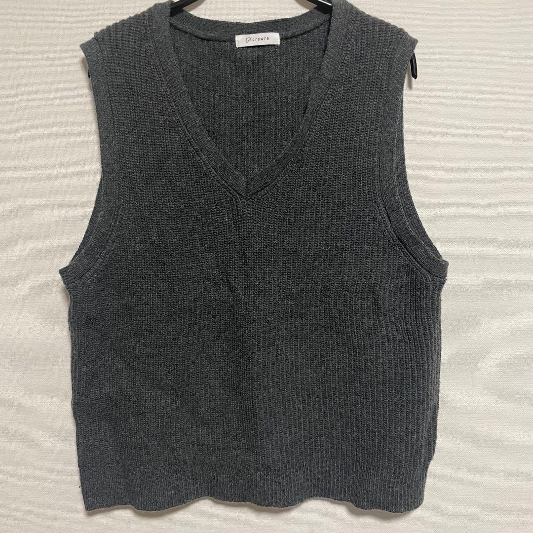 【美品】crewre ケープレイヤードVネックベスト ショート