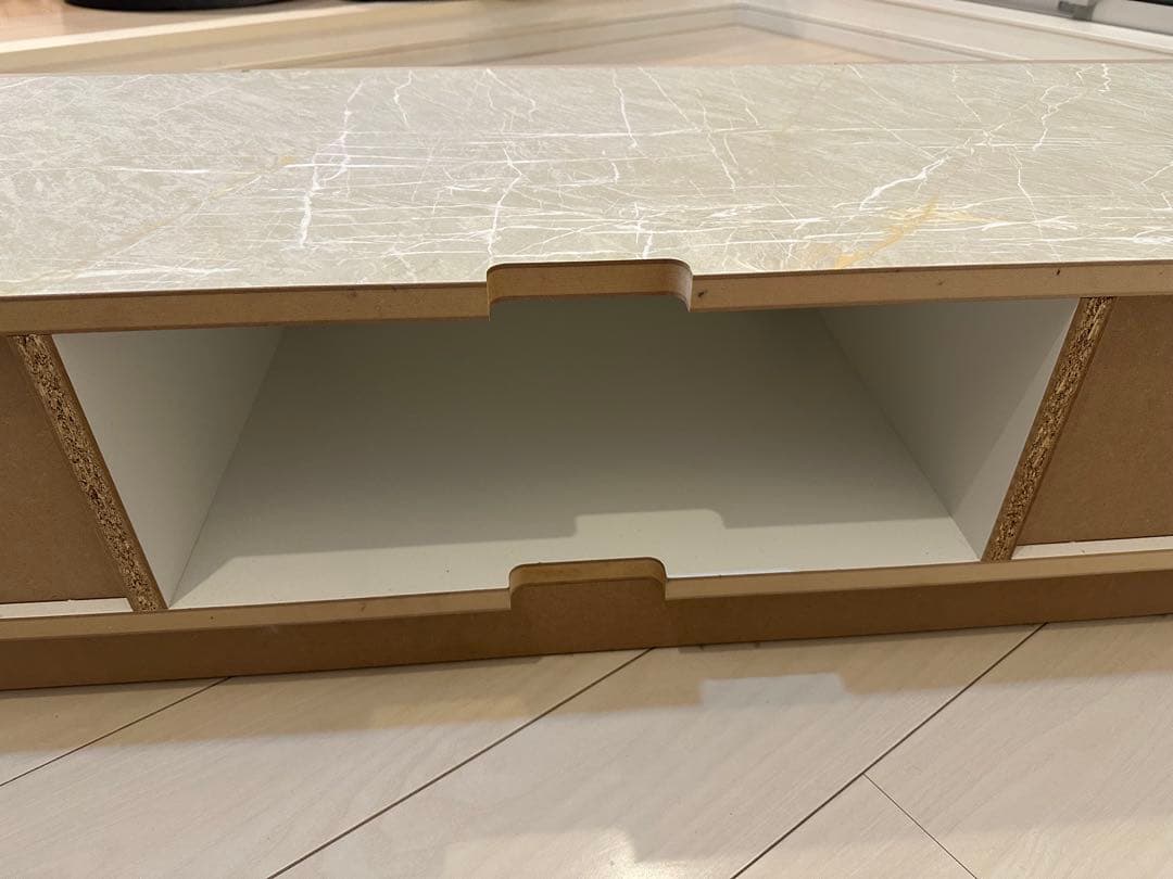 LOWYA 日本製 テレビ台ローテレビ台 ストーン柄 ホワイト [幅160]