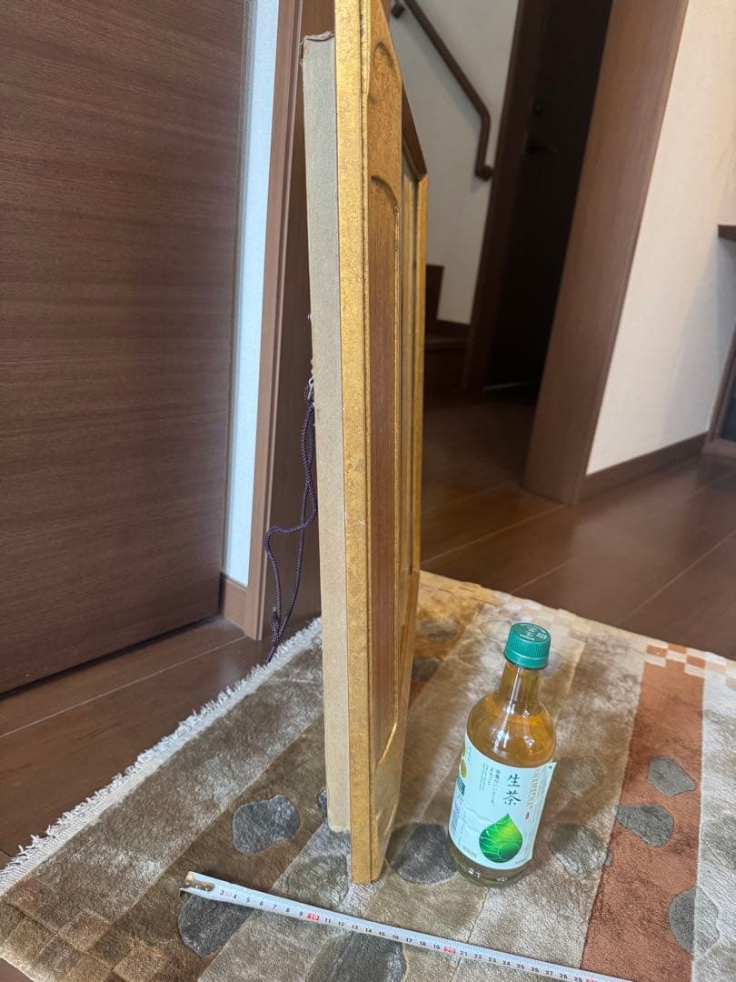 蘭　K. Kojima 油彩画 花瓶の花 金色フレーム　小島　光