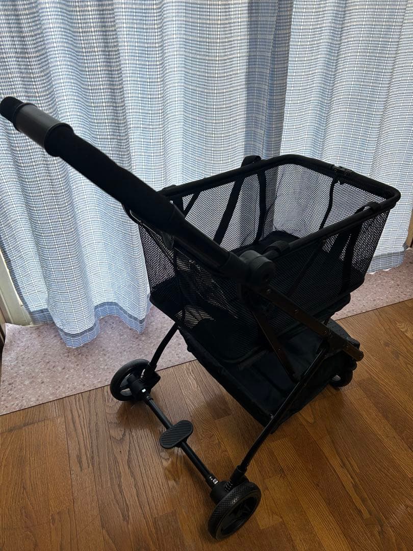 【未使用】軽量　ワンタッチ折りたたみ式ショッピングカート ブラック　買い物