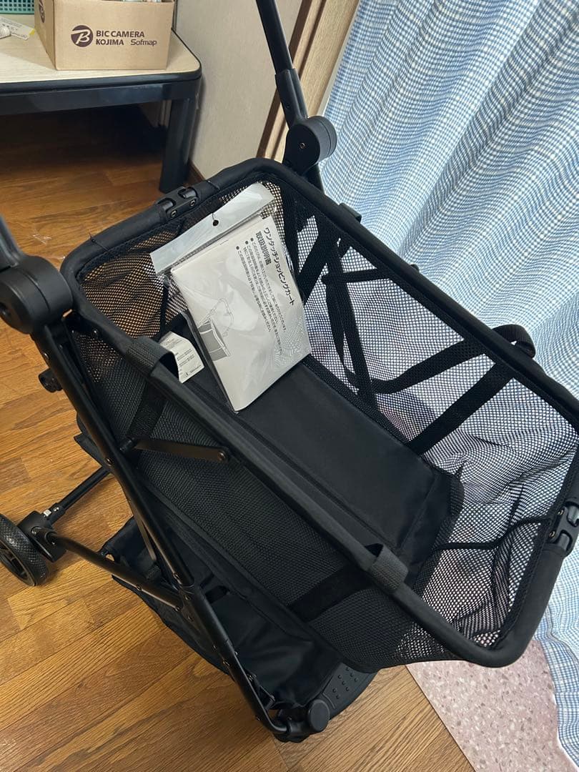 【未使用】軽量　ワンタッチ折りたたみ式ショッピングカート ブラック　買い物