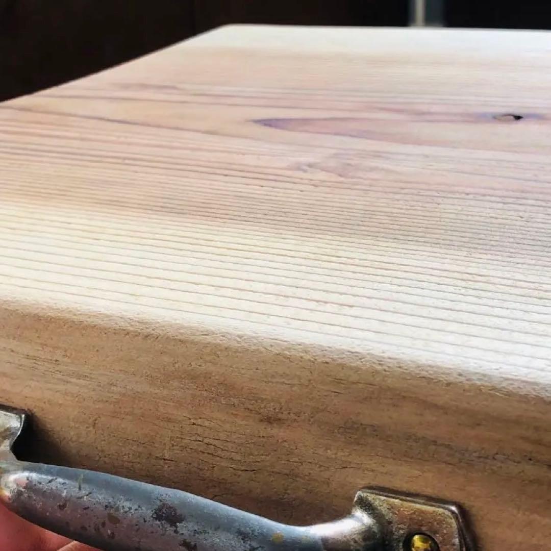 《 ビンテージ ワゴン 》ラタン籠 取っ手 インダストリアル 無垢天板