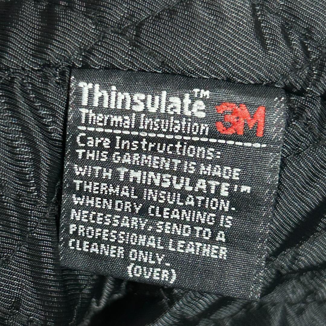 3M Thinsulate ライナー付き 本革 レザージャケット 黒 ゆったり
