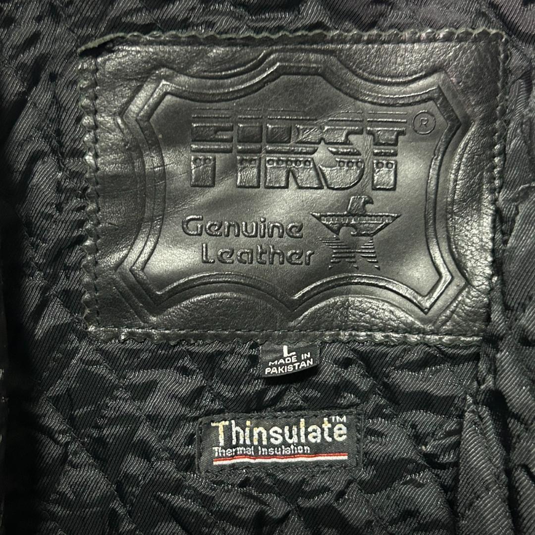 3M Thinsulate ライナー付き 本革 レザージャケット 黒 ゆったり