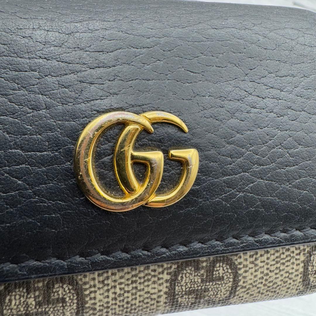 【美品】GUCCI　キーケース　6連　 マーモント　スプリーム　レザー ブラウン