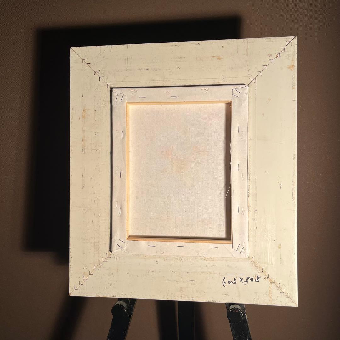 手書き油絵 花瓶の花 額付 肉筆絵画 インテリア 油彩画