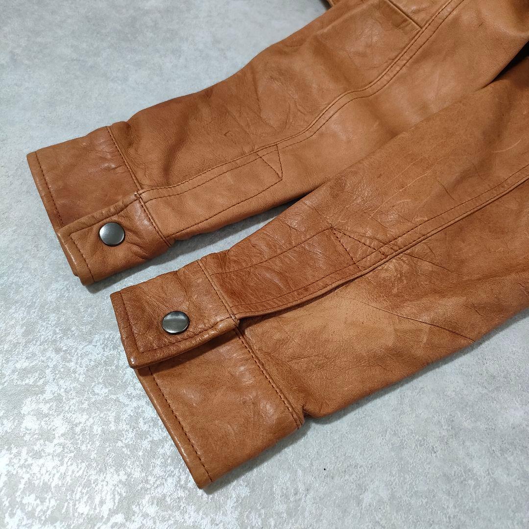 Haruf ハルフ シングルライダース レザージャケット 羊革 オイルレザー M