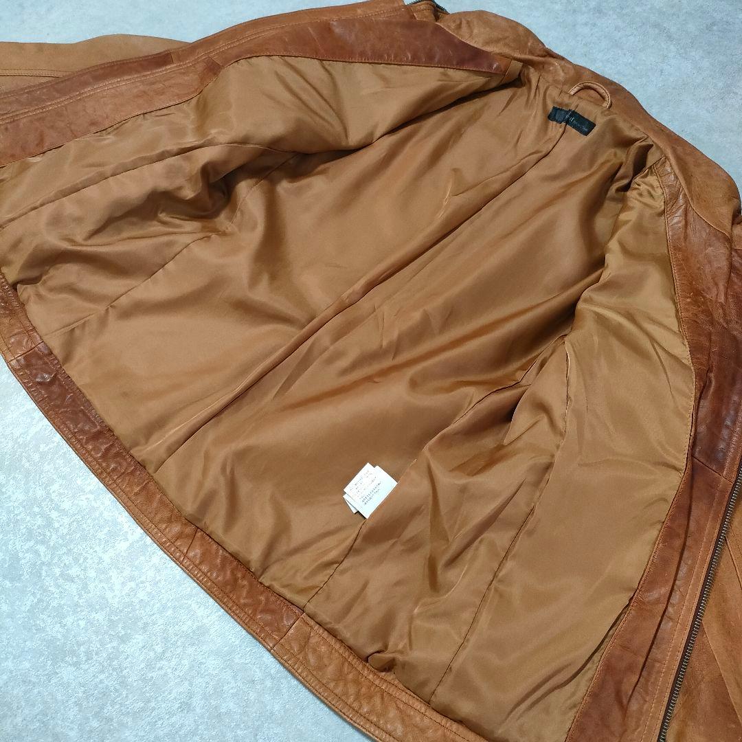 Haruf ハルフ シングルライダース レザージャケット 羊革 オイルレザー M